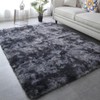 Fluffy Rug 8x10 for Living Room - Large Grey Plush