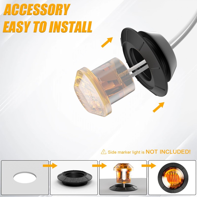 PSEQT 3/4'' Round Rubber Grommets for 3/4'' LED Lights, Waterproof