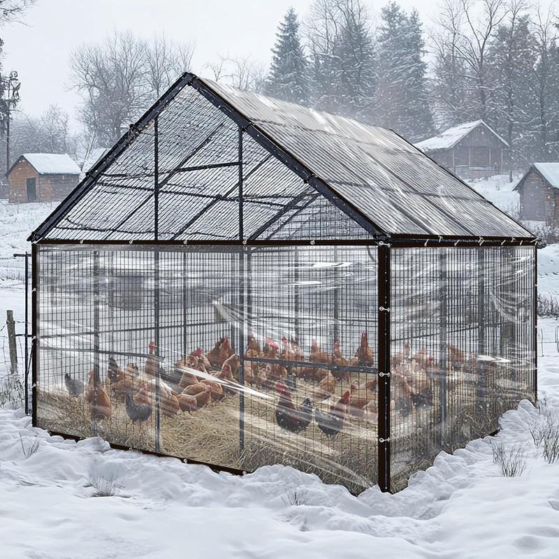 Thrseely 6.6x10Ft Chicken Coop Cover for Rain - Waterproof Durable