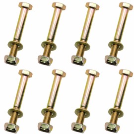 M10 x 70mm Hex Head Bolt and Nylon Lock nut Flat Washer Assortment Kit by Color Galvanization,Alloy Steel,Grade 8.8.(8pcs Pack) by Metalsuberg