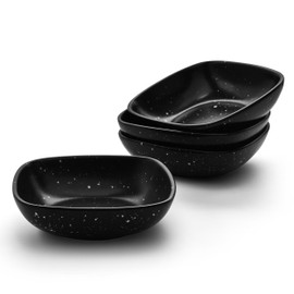 Pfaltzgraff Stella Square Set of 4 Pasta Bowls, 7 Inch, Black