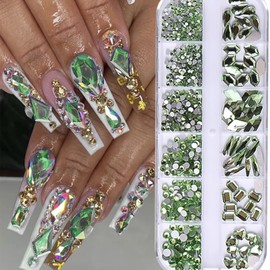 BELICEY Nail Rhinestones Kit 800PCS Multi-Shape Rhinestones for Nail Crystals Decoration Nail Hearts Butterfly Charm Nail Dimond Gems Stone for Nail Art Jewels DIY Crafts Clothing (S1)