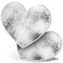 2 x Heart Stickers 15 cm - BW - Rose Foil Copper Colour Grunge Fun Decals for Laptops,Tablets,Luggage,Scrap Booking,Fridges, #43459