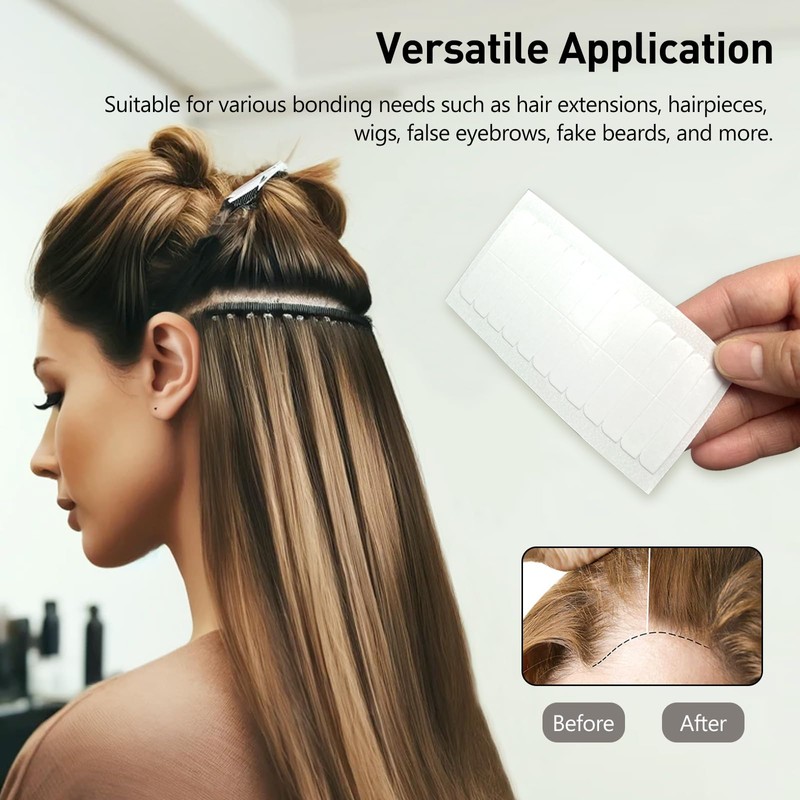 120pc White No-Residue Replaceable Tape Tabs for Human Hair Extensions