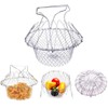 WAFJAMF 304 Stainless Steel Deep Fry Basket Foldable Chef Strainer