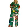 Women's Summer Print Two Piece Pajama Set Short Sleeve Outfits