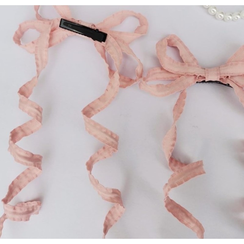 Kyu Ribon Wired Free Molded Ribbon Set Barrette Hair Clip