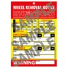 Wheel Change Notice Tag Card Re-Torque Warning - 50 Cards