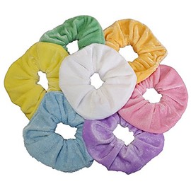Aadya® Pastel Pack of 7 Hair Scrunchies Velvet Elastics Scrunchy Bobbles Hair Bands Hair Ties Ponytail Holders