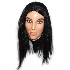 Unbranded Latex Female Mask Rubber Human Woman Face Realistic Overhead Masks Fancy Doll #6