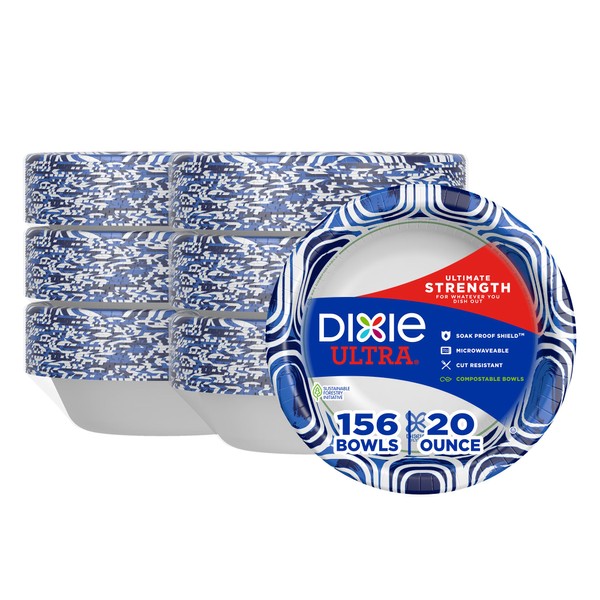 Dixie Ultra, Large Paper Bowls, 20 Oz, 26 Count (Pack
