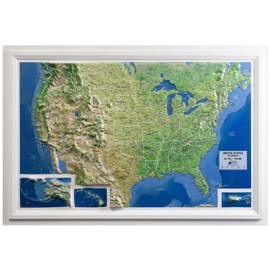 United States Ranger 3D Map by Hubbard Scientific | A True Raised Relief Map - You Can Feel the Terrain | Vacuum-formed Molded Map | 36'' x 24'' | Detailed Topography