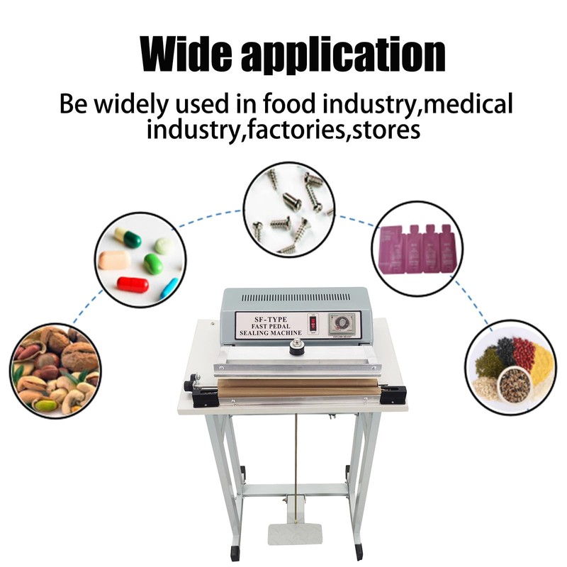 INTBUYING 110V Foot-pedal Sealing Machine with cutter Foot-pedal Sealer 3mm/0.6mm