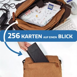 Business Card Folder for 256 Cards | Business Cards Storage | Space-Saving with Clear Card Sleeves | Business Card Book for the Office