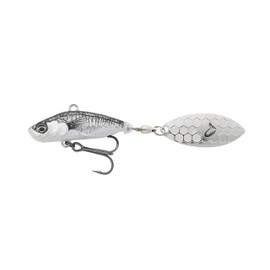 Savage Gear Jig Spinner for Predatory Fish Fishing 6.5 cm 9g 3D Sticklebait Tailspin, Colour: Black Silver