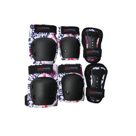 Kiddimoto Kids Elbow Knee Pads Set. Protective Gears for children skating mtb skateboard street sport biking and scooter with Elbow Knee Wrist Guards Pads