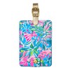 Lilly Pulitzer Leatherette Luggage Tag with Secure Strap, Colorful Suitcase