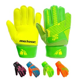 meteor Goalie Gloves for Kids Goalkeeper Gloves Football Goalkeeping Gloves Boys Youth Adult Junior Children Strong Keeper Grip Finger Protection Prevent Injuries Embossed Back Football