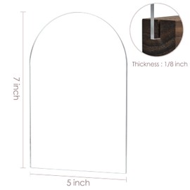 JINMURY 5x7 Inch Blank Clear Arch Acrylic Sign | 10 Pack Arched Round Top Acrylic Sheet 1/8 inch Thick, DIY Acrylic Table Numbers, Arched Modern Wedding Signs, Events& Parties Centerpieces Decor