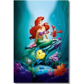 Zinker 5D Diamond Painting Kit Pintura De Diamantes Redondo De 30cm X 40cm Impresión HD Incluye todos los Aditamentos Necesarios La Sirenita