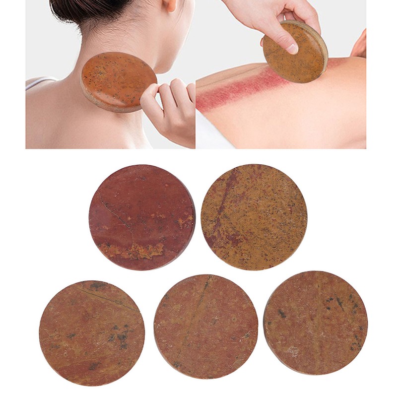 5Pcs 50mm Bian Stone Scraping Board Bian Stone Back Massage