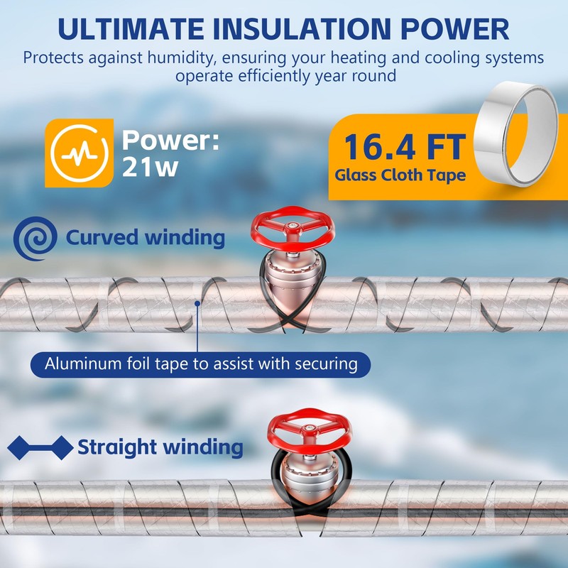 Saillong Heat Tape for Water Pipes & Pipe Wrap Insulation
