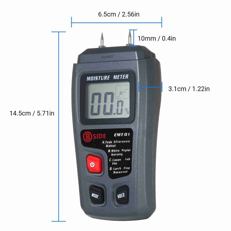 Wood Moisture Test Moisture Meter 4 Modes Portable Hygrometer Pin