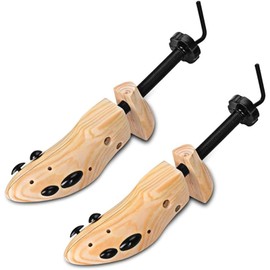 AioTio Natural Wood Two Way Shoe Stretcher Shoe Tree - Set of 2, Unisex, 5.5/7 UK, Medium Width, 36.0 cm x 14.0 cm