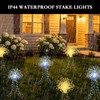 WISEgham 4Pack 480LED Solar Stake Lights, Fireworks Lights, Warm White