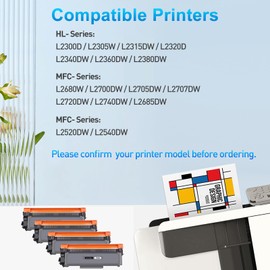 CLYWENSS Compatible Toner Cartridge Replacement for Brother TN660 TN-660 TN630 High Yield for HL-L2300D HL-L2380DW HL-L2320D HL-L2340DW MFC-L2720DW MFC-L2680W DCP-L2540DW Printer (Black, 4-Pack)