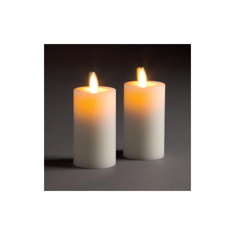LIGHTLi Moving Flame Advanced Battery-Operated LED Indoor Wax Votive Candles,