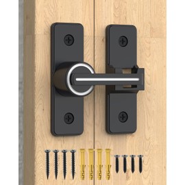 Barn Door Lock, Gate Latches Flip Latch Safety Door Bolt Latch Lock, 3.8mm Heavy Duty Zinc Alloy Door Latch for Sliding Swing Open Door, Shed, Garage, Yard, Bathroom (Luminous Black-1 Pack)