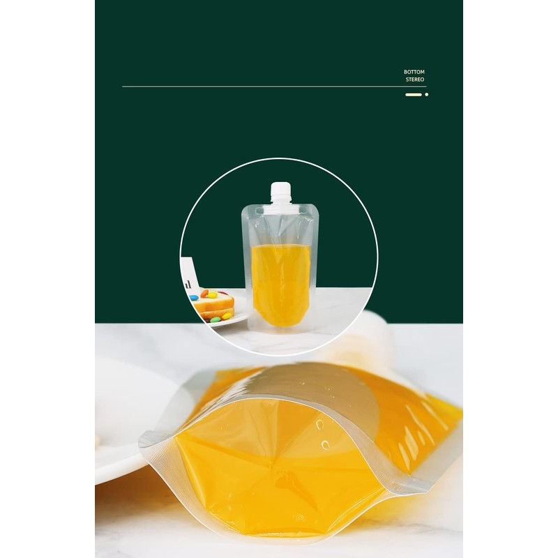 HOUSON 50 Pack Drinks Pouches for Festivals, Foldable Water Bottles