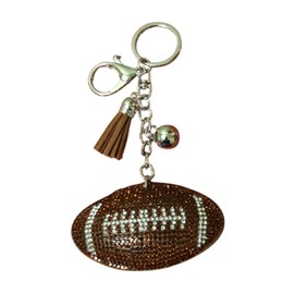 Popfizzy Bling Football Keychain for Women and Girls, Rhinestone Sports Purse Charms for Handbags, Women's Football Accessories, Gifts for Her, Football Gifts for Women