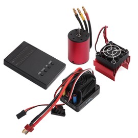 S3650 3100KV Brushless Motor Waterproof 60A Brushless ESC Heat Sink Programming Card Set for 1/10 2S RC Car