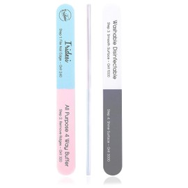 4 Way Nail File and Buffer, 7 Inches Long, All Purpose, Best For Natural Nails, Save Time and Money, 4 Fingernail Files in 1, Professional Care Manicure Tools By Iridesi, 12 Pack