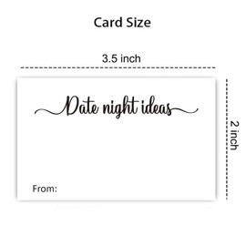 50 Date Night Ideas Cards, Perfect for The Bride and Groom, Husband, Wife, Boyfriend, Girlfriend, Anniversary, Bridal Shower Game Advice Cards (3.5" x 2")