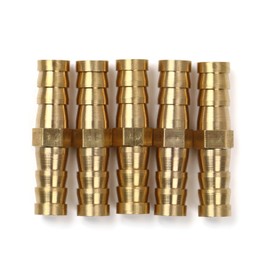 Splenno Barb Fittings, Brass Hose Fittings, I-Type, 5-Piece Set, Straight Connector, 6mm, 8mm, 10mm, 12mm Pipe Joints (10mm)