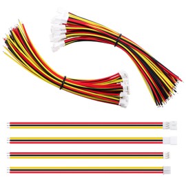 Lyeteung 20 Pairs JST 2.0 PH 3 Pin Connectors, Mini Micro JST PH 2.0 mm 3-Pin Female and Male with 150 mm 22AWG Cable Wire