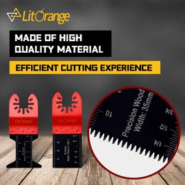 Litorange 20PCS Oscillating Saw Blades, Professional Wood/Metal/Plastic Universal Multitool, Quick Release Saw Blades Titanium Oscillating Multitool Blade for Wood, Metal and Hard Material