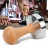 57.5mm Stainless Steel Base Coffee Powder Tamper with Wooden Handle