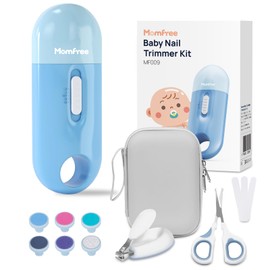 Baby Nail Kit,4-in-1 Baby Nail Care Set with Storage Case,Gentle Baby Nail Trimmer Electric with LED Light,Baby Nail Clipper Electric,Includes File,Scissor,Clipper,for Newborn Infant Toddler or Adult