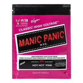 Manic Panic 50ml Pouch Classic Hot Hot Pink Semi-Permanent Hair Dye (50ml) | Vivid Pink Hair Colour for Women & Men That Lasts 4-6 Weeks - Vegan, Ammonia & Cruelty-Free - Create & Mix Custom Shades