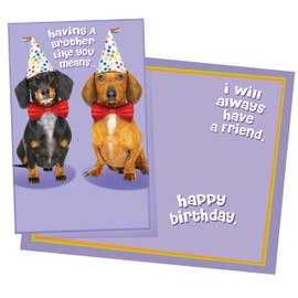 Chuck's Card-O-Rama Birthday Card For Brother - Made in America - Envelope Included - 5" x 7.75" - Packaged in Extra Sturdy Mailer - 95670 Happy Birthday Brother