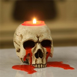 Skull Candle Holder Resin Gothic Tea Light Holders Mini Skull Home Decoration Novelty Craft Collection