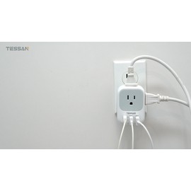 TESSAN Wall Plug Adapter with Electrical 4 Box Splitter 3 USB Wall Charger for Cruise