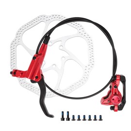 BULLSPANN 1 Set Bicycle Disc Brake Kit Front Left Brake Lever 160mm Rotor Bicycle Disc Brake Caliper 850mm Brake Wire for Road Bike MTB Red