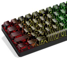 XVX Topographic PBT Keycaps, Shine Through Key caps, Double Shot Dye-Sub Keyboard caps, Side Printed keycap Sets for Gateron Cherry MX Switches Mechanical Keyboard-Only Keycaps