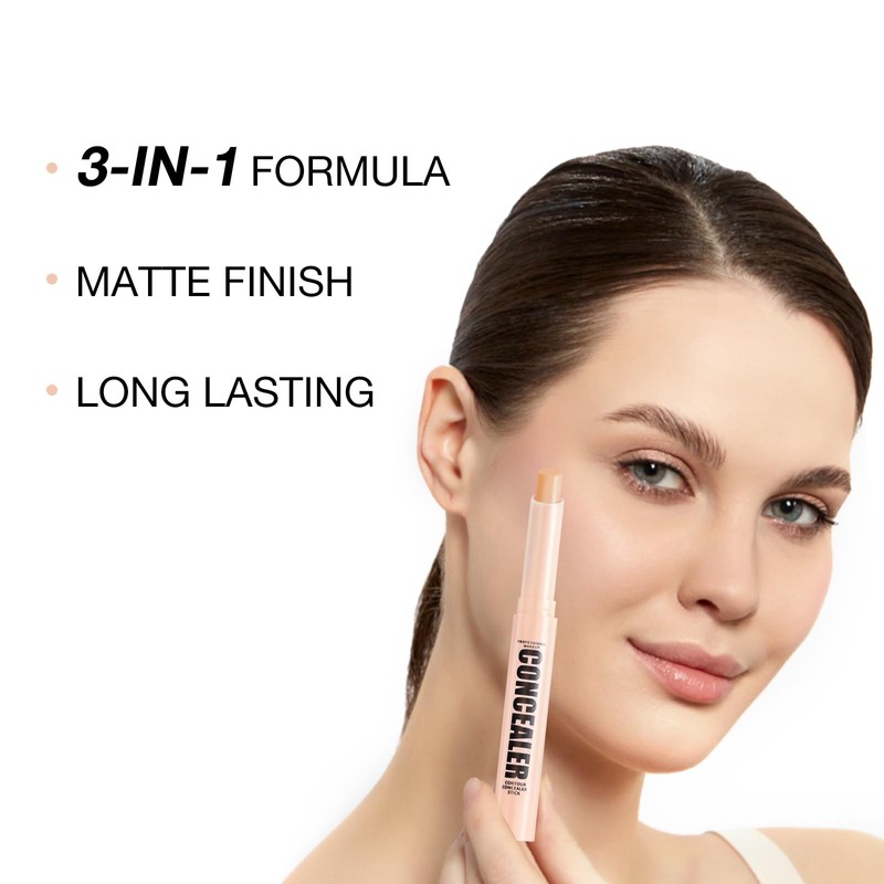 Boobeen Waterproof Concealer Pen, Soft Matte Cream Contour Pencil, Blemishes,