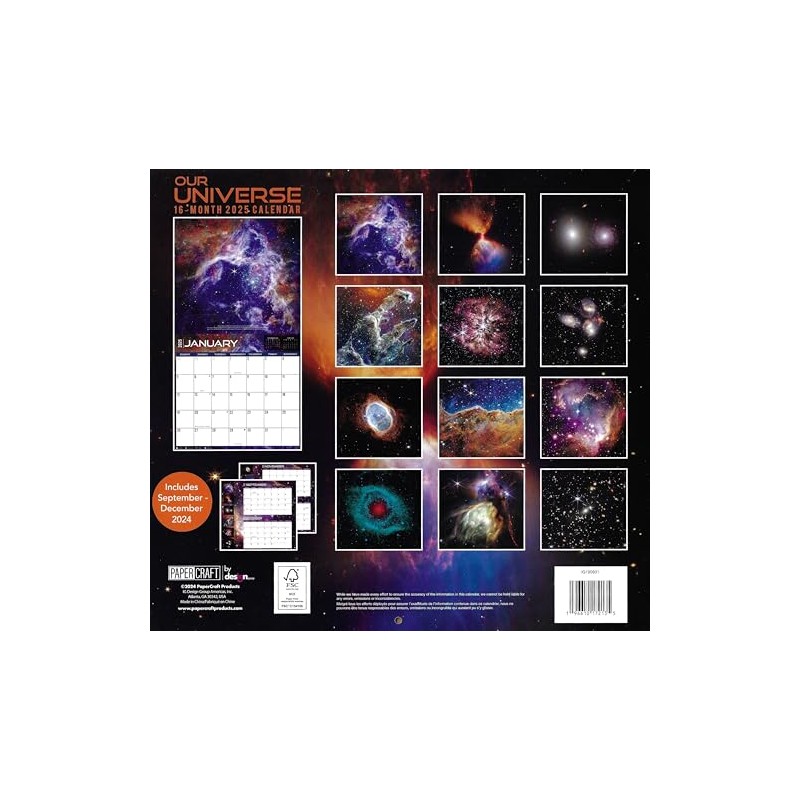 Our Universe 2025 Full Size Wall Calendar for Planning, Scheduling,